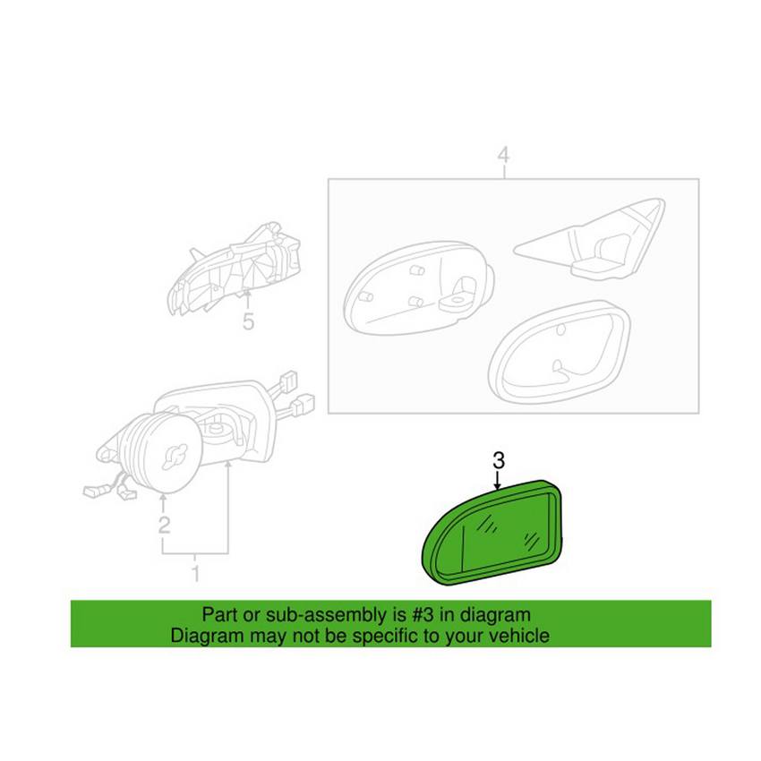 Mercedes Side Mirror Glass - Passenger Side 1708100621